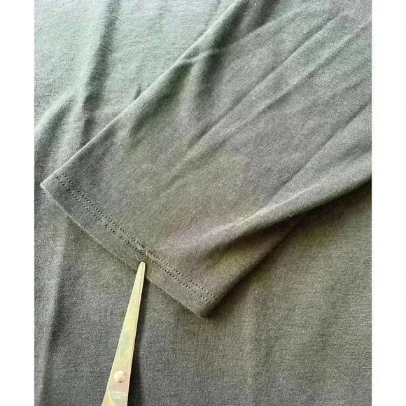 J JILL SIMPLY SUPIMA SCOOP NECK TUNIC TOP SZ 3XL BLACK 3/4 SLEEVES - Picture 8 of 8